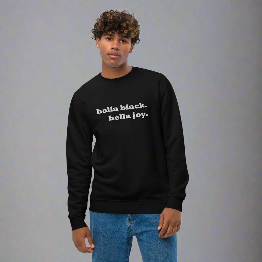 Hella Black Hella Joy Crewneck Sweatshirt - HellaThrifty